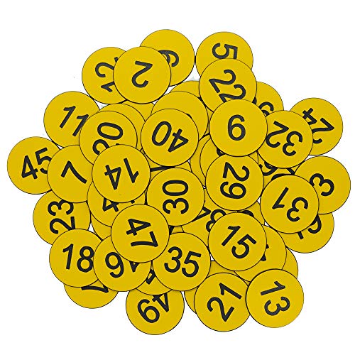 Kunststoff-Nummernschilder, graviert, nummeriert, ID-Tags, Schlüsselanhänger ohne Loch, (1-100, gelb) von StayMax