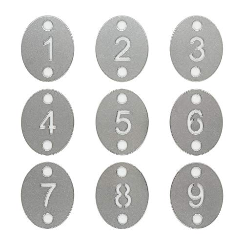 Ovale, ausgehöhlte Edelstahl-Nummernschilder mit zwei Löchern (1–25) von StayMax