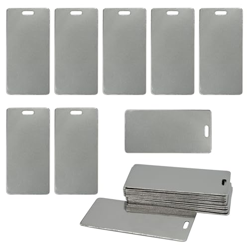 StayMax 25 Stück Metall-Gravurrohlinge Stanzrohlinge aus Edelstahl, rechteckig, blanko, 3,8 x 7,6 cm von StayMax