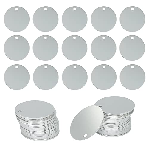 StayMax Runde Aluminium Gravur Rohlinge Etiketten Stanzen Rohlinge 25 Packung Durchmesser 4 cm (Silber) von StayMax