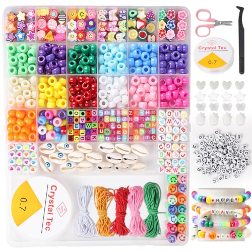 Stealth stone 1000 Seed Beads Kit, 26 Colors Seed Beads Assorted Kit Opaque Colors Seed Beads with Scissors Lobster Clasps String Cord, Shells and Other Accessories for Making Necklace Bracelet von Stealth stone