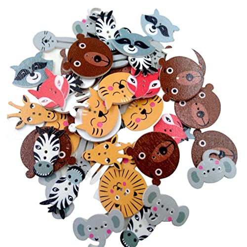 50 Stück Holzknöpfe Druckverzierungen Bekleidungszubehör DIY Handwerk Tierknöpfe zum Basteln von Scrapbooking 50 Stück Holzknöpfe Druckverzierungen Bekleidungszubehör DIY Handwerk Tierknöpfe zum Basteln von Scrapbooking von Stebela