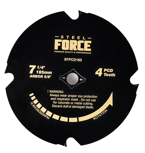 Steel Force CRPCD185 PCD-Hardie Klinge für Faserzement und Laminat, 17,8 cm, 4 Zähne, polykristallin, diamantbestückt, 19,5 cm Steel Force CRPCD185 PCD-Hardie Klinge für Faserzement und Laminat, 17,8 cm, 4 Zähne, polykristallin, diamantbestückt, 19,5 cm von Steel Force