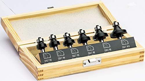 Stehle 6-tlg. HW Oberfräser Abrundfräser Set mit Anlaufllager R3,4,5,6,8,10mm - Schaft Ø 8mm Stehle 6-tlg. HW Oberfräser Abrundfräser Set mit Anlaufllager R3,4,5,6,8,10mm - Schaft Ø 8mm von Stehle