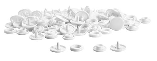 Steidl & Becker 30-302503 Snaps Druckknopf-Set, glänzend, Gr. T5, Durchmesser 12,4 mm, 25-er Pack, B3 weiß von Steidl & Becker