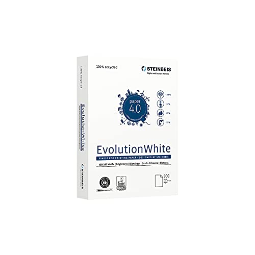 Steinbeis EvolutionWhite DIN A4-5 x 500 Blatt - weiß - Multifunktionspapier - 80 g/m² von Steinbeis