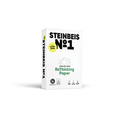 STEINBEIS Nr. 1 Classic White, Reprographpapier, 100% recycelt, natürlicher Farbton, 80 g, A4, blauer Engel, 500 Blatt von Steinbeis
