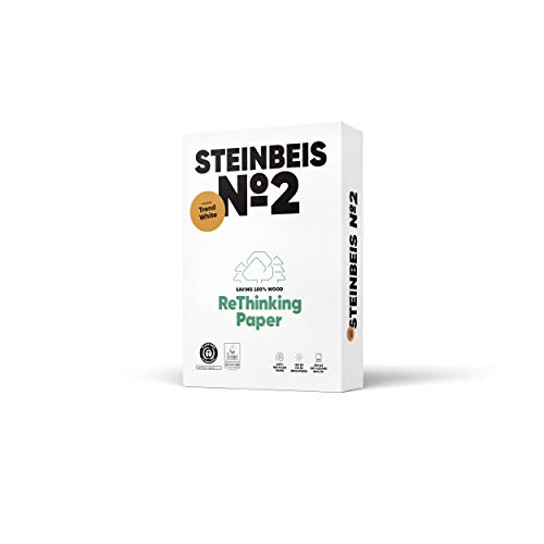 STEINBEIS Nr. 2 TRENDWHITE Reprografisches Papier, 100 % recycelt, natürliche Farbe, 80 g, A3, blauer Engel mit 500 Blatt von Steinbeis