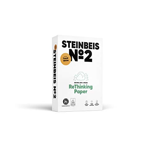 STEINBEIS Nr. 2 TRENDWHITE Reprographpapier, 100% recycelt, natürlicher Farbton, 80 g, A4, blauer Engel, 500 Blatt von Steinbeis