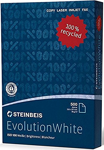 Steinbeis Eco-Premium-Papier - EvolutionWhite 2500 Blatt - 80 g/qm - ISO100 - DIN-A4 - Cradle-to-Cradle®-Zertifikat in Silber von Steinbeis