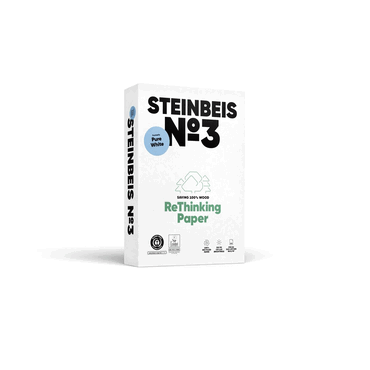 Steinbeis No. 3 - Pure White - Recyclingpapier A4 80g weiß 500 Blatt. von Steinbeis