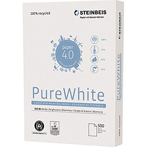 Steinbeis Pure White Kopierpapier DIN A3 80 g/m² Weiß 500 Blatt von Steinbeis