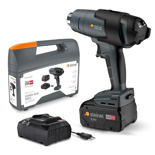 Steinel Akku Heißluftpistole MobileHeat MH3, inkl. Metabo 5.5 Ah CAS 18 V Akku, kabelloses Profi-Heißluftgebläse im Koffer, 5 Sek. Aufheizzeit, 300-500 °C, 200 l/min Steinel Akku Heißluftpistole MobileHeat MH3, inkl. Metabo 5.5 Ah CAS 18 V Akku, kabelloses Profi-Heißluftgebläse im Koffer, 5 Sek. Aufheizzeit, 300-500 °C, 200 l/min von Steinel