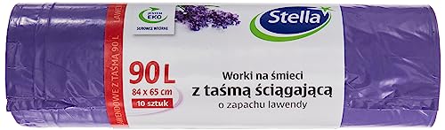 Stella 009916 Müllbeutel mit Zugband 90 L | 10 Stück | Lavendelduft | Müllsack Mülltüte Abfallsäcke für Den Hausmüll Büro aus LDPE-Folie Hergestellt/aus Regranulat Farbe: Lavendel/Violette Stella 009916 Müllbeutel mit Zugband 90 L | 10 Stück | Lavendelduft | Müllsack Mülltüte Abfallsäcke für Den Hausmüll Büro aus LDPE-Folie Hergestellt/aus Regranulat Farbe: Lavendel/Violette von Stella pack