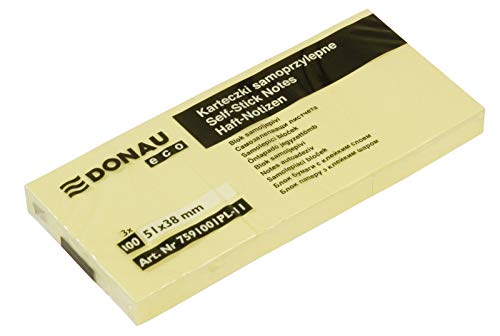 Donau Eco 7591001PL-11 Haftnotizzettel Sticky Notes Notizblöcke Haftnotizen, 3 Blöcke à 100 Blatt 38x51mm, ultragelb hellgelb Donau Eco 7591001PL-11 Haftnotizzettel Sticky Notes Notizblöcke Haftnotizen, 3 Blöcke à 100 Blatt 38x51mm, ultragelb hellgelb von Stella