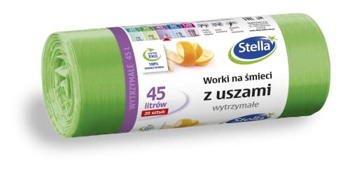 STELLA 032884 Müllbeutel mit Henkeln 45 l Farbe: Grün | 20 Stück | Müllsack Mülltüte Abfallsäcke für Den Hausmüll Büro aus HDLD-Folie Hergestellt STELLA 032884 Müllbeutel mit Henkeln 45 l Farbe: Grün | 20 Stück | Müllsack Mülltüte Abfallsäcke für Den Hausmüll Büro aus HDLD-Folie Hergestellt von Stella pack