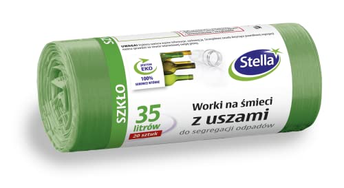 Stella 032198 Müllbeutel mit Henkeln zur Glass-mülltrennung | 35 L | 20 Stück | Müllsack Mülltüte Abfallsäcke für Den Hausmüll Büro aus dicker LDPE-Regranulatfolie Farbe: Grün Stella 032198 Müllbeutel mit Henkeln zur Glass-mülltrennung | 35 L | 20 Stück | Müllsack Mülltüte Abfallsäcke für Den Hausmüll Büro aus dicker LDPE-Regranulatfolie Farbe: Grün von Stella pack