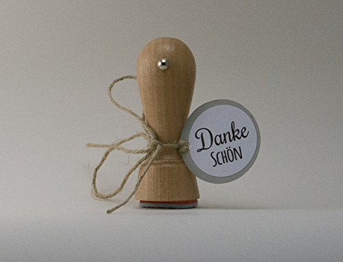 Holz Stempel mit dem Text Danke Schön 40mm Durchmesser 1 Stück von Stempel Holz