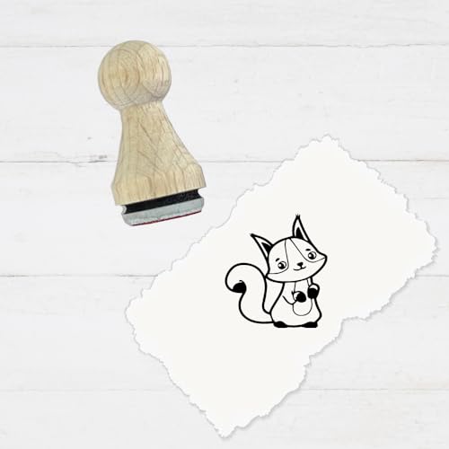 Ministempel - Motivstempel - Eichhörnchen- Tiere - Stempel Geschenk - DIY Stempel zum Basteln von Karten, Papier, Stoffen von Stempeltraum
