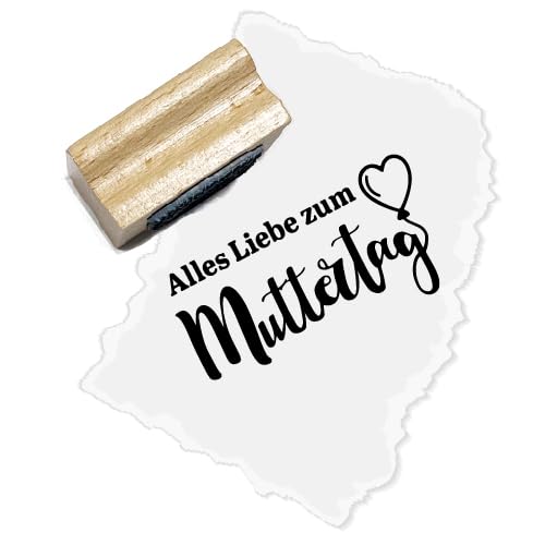 Motivstempel - Alles Liebe zum Muttertag - mit Herzballon - Muttertag von Stempeltraum