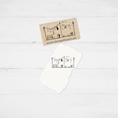 Motivstempel - Wäscheleine mit Wäsche Motivstempel - Wäscheleine mit Wäsche von Stempeltraum