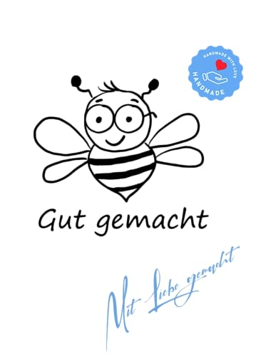 Stempel Lehrerstempel - Schule - Gut gemacht - Freudiges Bienchen mit Brille von Stempeltraum