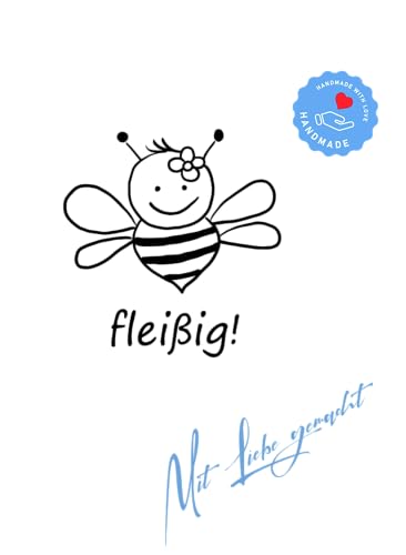 Stempel Lehrerstempel - Schule - fleißig - Bienchen mit Blume von Stempeltraum