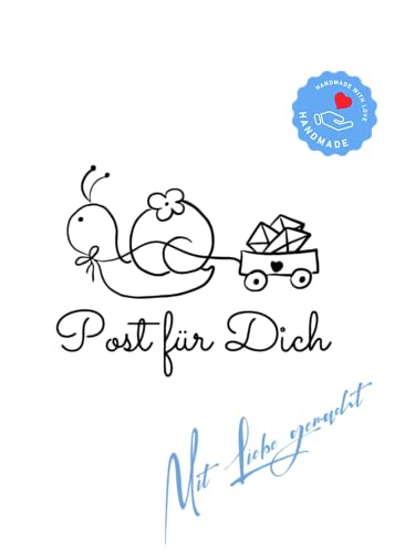 Stempel - Motivstempel - Post für Dich - Schnecke mit Wagen und Briefen von Stempeltraum