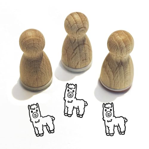 Stemplino® Ministempel - Motiv Tiere - 12mm Durchmesser - Holzstempel Kinder Schule Stempel Bullet Journal Stempel mit Tiermotive Stempel (F014) von Stemplino