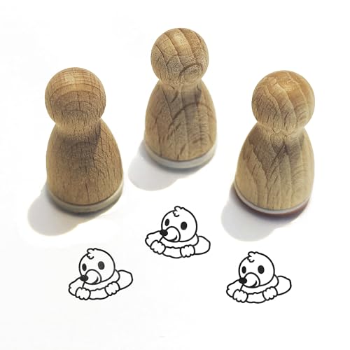 Stemplino® Ministempel® - Motiv: Marvin Maulwurf F020-12mm Durchmesser - Holzstempel Kinder Stempel Bullet Journal Stempel mit Maulwurf Motiv Maulwurf Stempel von Stemplino