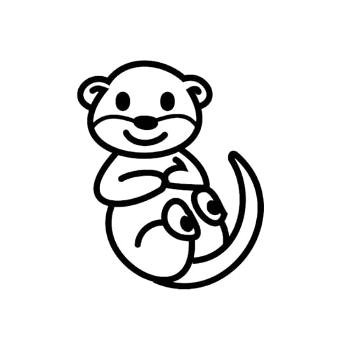 Stemplino® Ministempel® - Motiv: Oliver Otter F012-12mm Durchmesser - Holzstempel Kinder Stempel Bullet Journal Stempel mit Otter Motiv von Stemplino