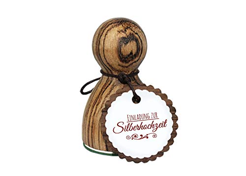 orig. Stemplino® Maxistempel Stempel L - Einladung zur Silberhochzeit - hochwertiger Holzstempel Motivstempel Holz Motiv Silberhochzeit 8 von Stemplino