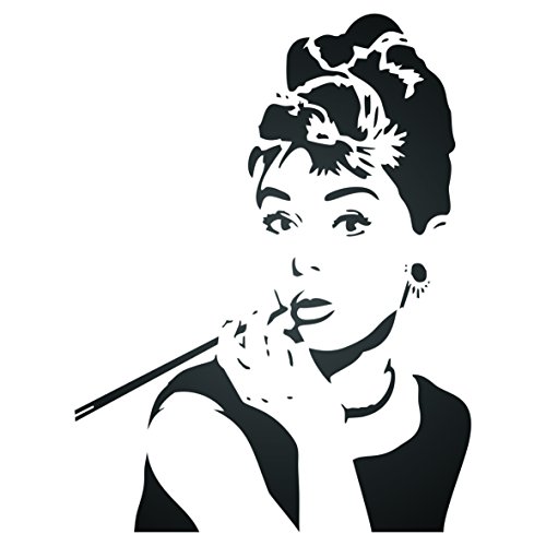 Audrey Hepburn Schablone – 25,5 x 33 cm (M) – Wiederverwendbare Schauspielerin Star Breakfast at Tiffany's Wall Schablonen zum Malen von Stencil Company
