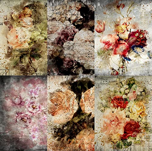 Distressed Bouquet Reispapier, 20,32 x 26,67 cm – 6 x verschiedene bedruckte Maulbeer-Papierbilder, 30 g/m², sichtbare Fasern für Decoupage-Bastelarbeiten, gemischte Medien, Collage-Kunst Distressed Bouquet Reispapier, 20,32 x 26,67 cm – 6 x verschiedene bedruckte Maulbeer-Papierbilder, 30 g/m², sichtbare Fasern für Decoupage-Bastelarbeiten, gemischte Medien, Collage-Kunst von Craft Kreatively