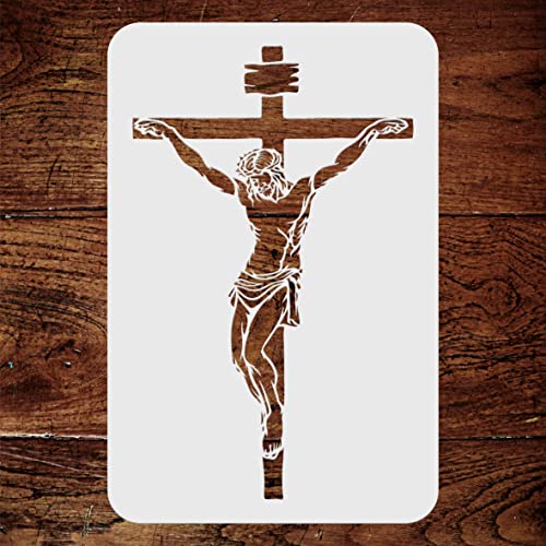 Kreuzigung Schablone, 16,5 x 26,67 cm (S) - christliches katholisches religiöses Kreuz Kruzifix Jesus Schablonen zum Malen Vorlage von Stencil Company