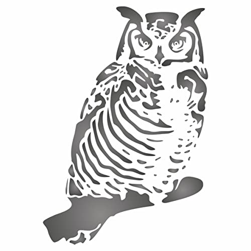 Schablone mit Hörnern, 11,43 x 16,5 cm (S) – Vögel Tier Wildtiere Nacht Vogel Schablonen zum Malen Vorlage von Stencil Company
