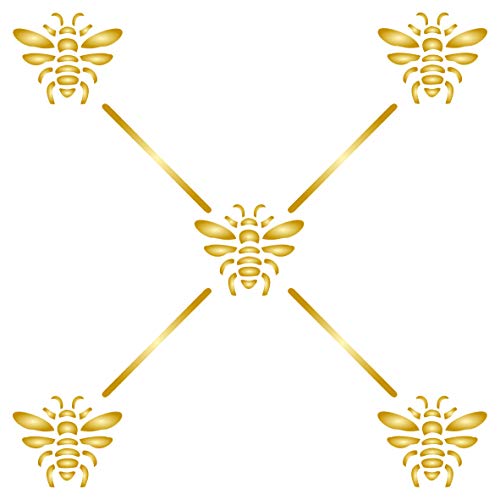 Schablone mit französischem Bienen-Rankgitter, 25 x 25 cm (M) – klassisches Insektengitter-Wandschablonen von Stencil Company