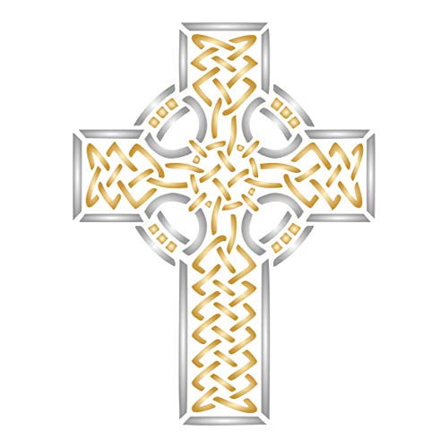 Schablone mit keltischem Kreuz, 11,43 x 15,24 cm (M) – Stencil Company Original keltische Druiden religiöse ethnische Tribal Knotwork von Stencil Company