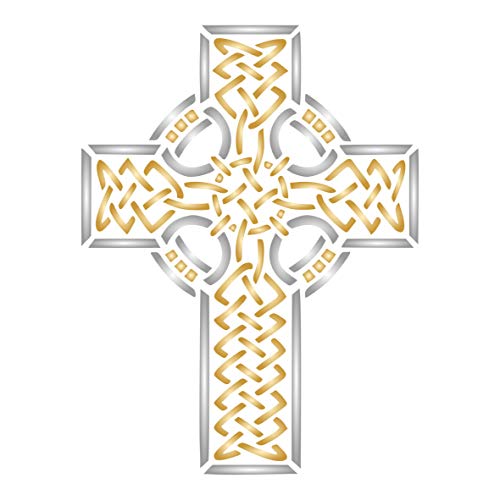 Schablone mit keltischem Kreuz, 7,62 x 10,16 cm (S) – Stencil Company Original keltische Druiden religiöse ethnische Tribal Knotwork von Stencil Company