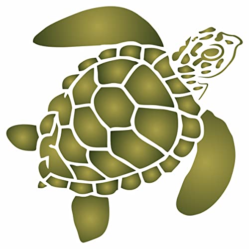 Schildkröten-Schablone, 16,5 x 16,5 cm (L) – Meer Ozean nautische Meeresküste Riff Fische Schablonen zum Malen Vorlage von Stencil Company