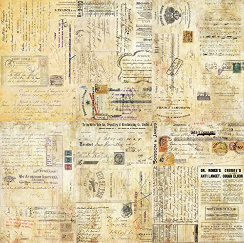 Script Hintergrund Reispapier, 20,32 x 26,67 cm – 6 x verschiedene bedruckte Maulbeer-Papierbilder, 30 g/m², sichtbare Fasern für Decoupage-Handwerk, gemischte Medien, Collage-Kunst Script Hintergrund Reispapier, 20,32 x 26,67 cm – 6 x verschiedene bedruckte Maulbeer-Papierbilder, 30 g/m², sichtbare Fasern für Decoupage-Handwerk, gemischte Medien, Collage-Kunst von Stencil Company