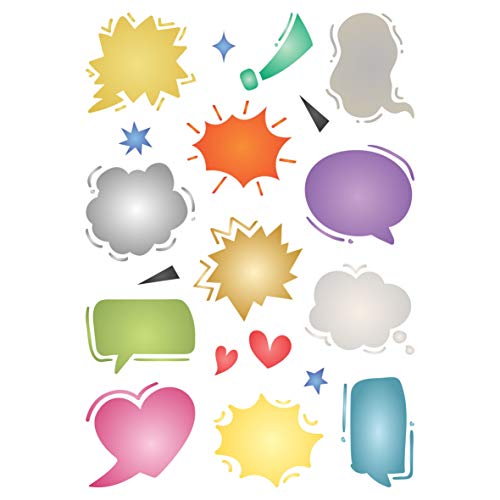 Sprechblasen-Schablone, 11,43 x 16,51 cm – Stencil Company Original Sprechballons Schablone für Textur, Design und Akzente auf gemischten Media-Hintergründen Sprechblasen-Schablone, 11,43 x 16,51 cm – Stencil Company Original Sprechballons Schablone für Textur, Design und Akzente auf gemischten Media-Hintergründen von Stencil Company