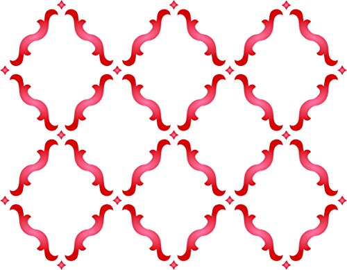 Stencil Company - Marokkanische Gitterschablone – 21,5 x 16,5 cm (S) – Wiederverwendbare große Marrakesch Gitter-Allover Muster Wandschablone von Stencil Company