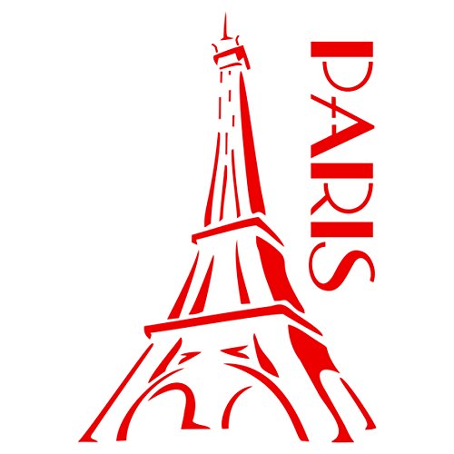 Stencil Company – Paris Schablone – 11,5 x 16,5 cm (S) – Wiederverwendbare Schablone mit Eiffelturm und französischem Thema Skyline von Stencil Company