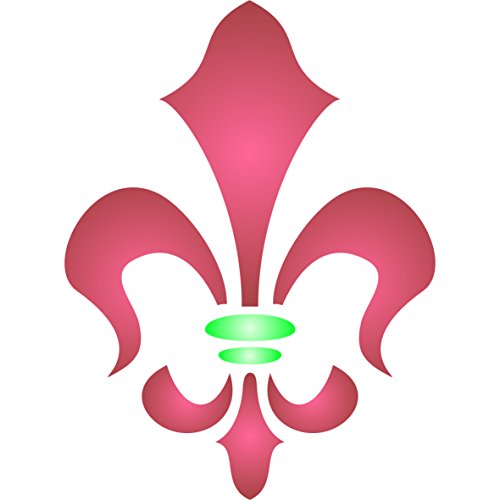 Stencil Company - Schablone mit Fleur De Lis – 11,5 x 15 cm – wiederverwendbare Schablone für Iris, Schwert Lilie, Fleur-de-LYS von Stencil Company