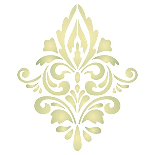 Stencil Company Vintage Damast Simple Allover Tapete Muster Schablone, 11,43 x 14 cm - Dekorationsschablone von Stencil Company