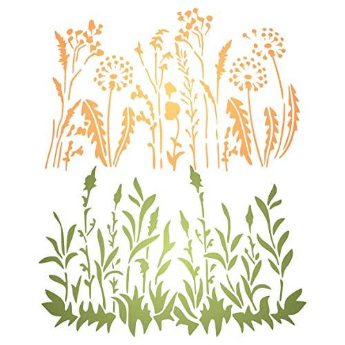 Stencil x Pusteblumen-Schablonen,Stück/17,7 x 11,5 cm (S) – verwenden Sie Gräser,Blumen,Schichtung,um Textur und Design zu gemischten Medien-Hintergründen hinzuzufügen. Schablonen für Malvorlagen von Stencil Company