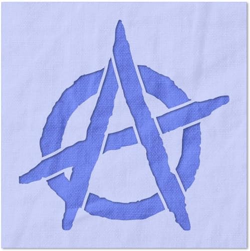 Stencil Stop Anarchy A Symbol-Schablone, wiederverwendbar, für DIY-Projekte, Malen, Zeichnen, Basteln, 14 mm Mylar-Kunststoff (22,9 x 22,9 cm) von Stencil Stop