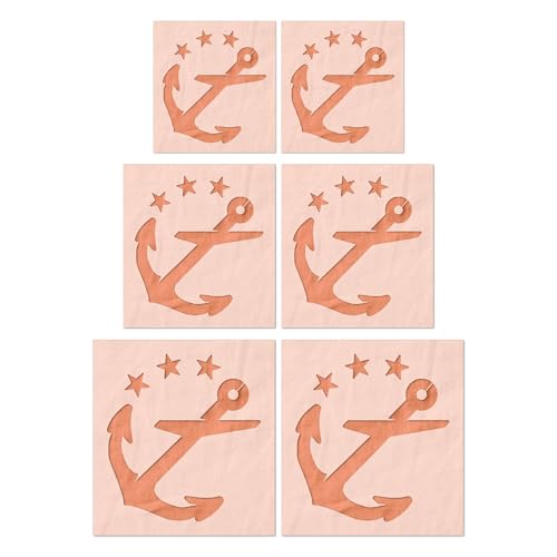 Stencil Stop Ankerschablone – wiederverwendbar für DIY-Projekte, Malen, Zeichnen, Basteln, 14 mm Mylar-Kunststoff (5,1 cm, 7,6 cm und 10,2 cm, je 2 Stück) von Stencil Stop