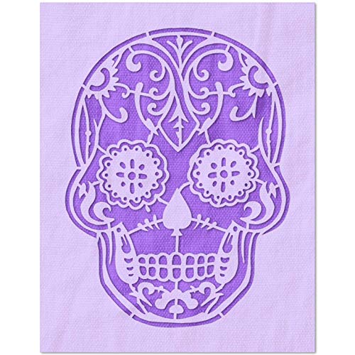 Stencil Stop Dia de Los Muertos Schädel-Schablone, wiederverwendbar, für DIY-Projekte, Malen, Zeichnen, Basteln, 14 mm Mylar-Kunststoff (22,9 x 30,5 cm) von Stencil Stop